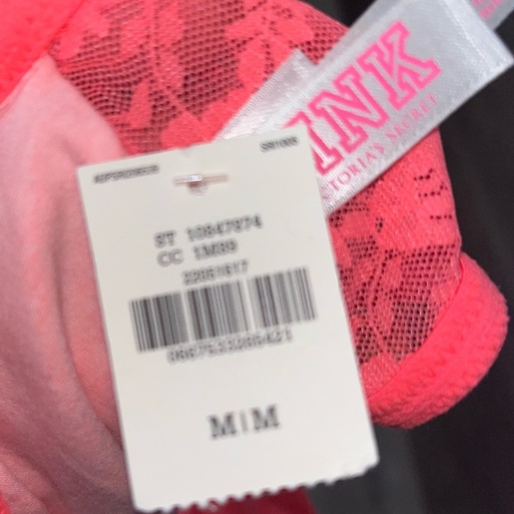 Victoria's Secret PINK - Neon ORANGE lace bandeau stretch strapless bra - Picture 3 of 3